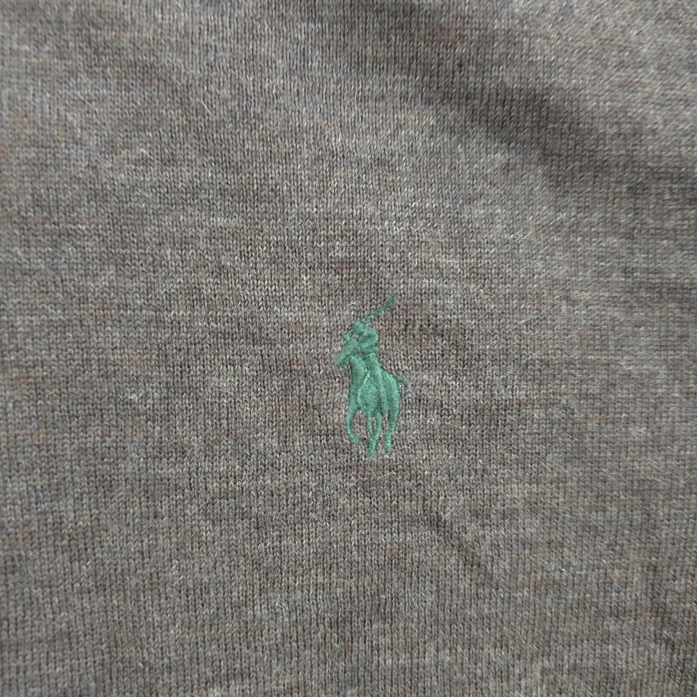 Vintage Polo Ralph Lauren Sweater Mens XL Brown Merino Wool 1/4 Zip Mock Neck